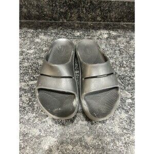 OOFOS OOahh Slide Recovery Sandals Black Slip On Mens Size 10 Women’s Size 12